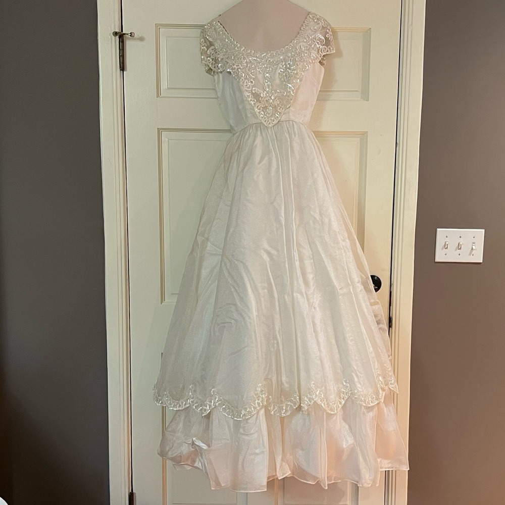 Vintage Mike Benet Pageant/Prom/Wedding Gown - White Size 5